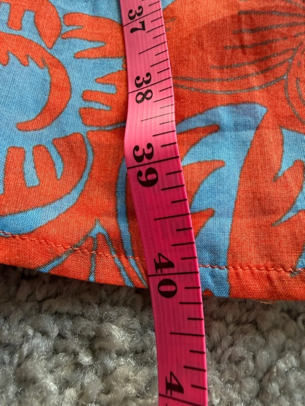 Talbots Orange Blue Floral Sleeveless Cotton Fit & Flare Dress Knee Length SZ 12 - Picture 13 of 14